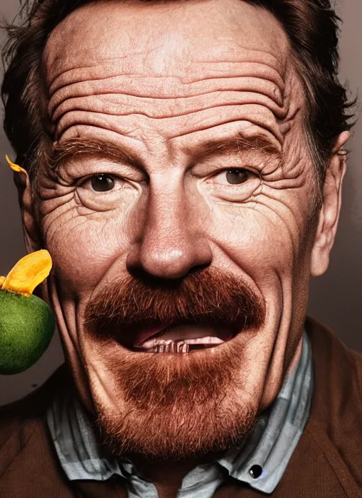 Image similar to portrait of bryan cranston at a cranberry eating contest, bulging cheeks eating cranberries, open mouth, hamster cheeks, studio light, bloom, detailed face, magazine, press, photo, steve mccurry, david lazar, canon, nikon, focus