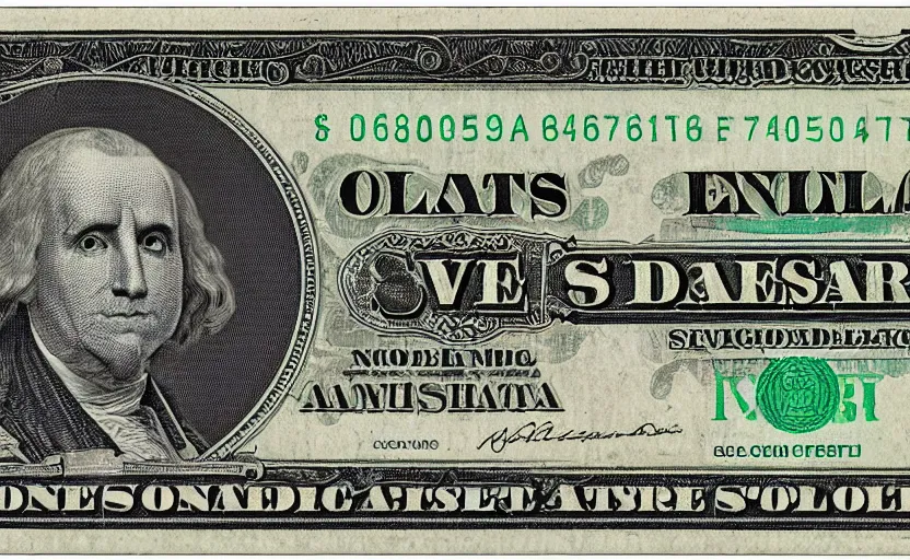 Image similar to rectangular photograph of five dollar u. s. currency note