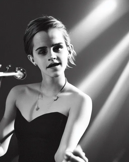 A photo of Emma Watson performing at a jazz club, | Stable Diffusion ...