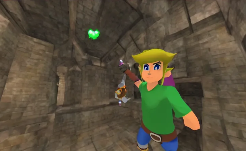 Image similar to Go pro footage of link entering a dungeon