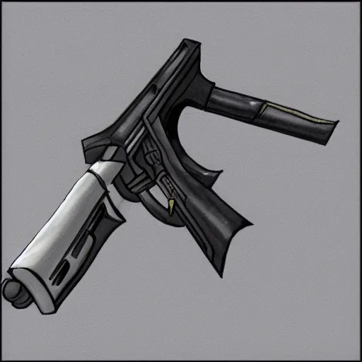 Prompt: a demonic gun, concept art,