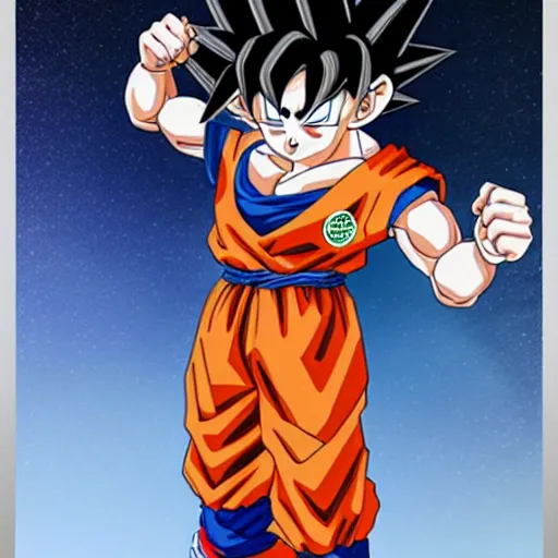 Image similar to goku is gigachad, realistic render, unreal engine 5