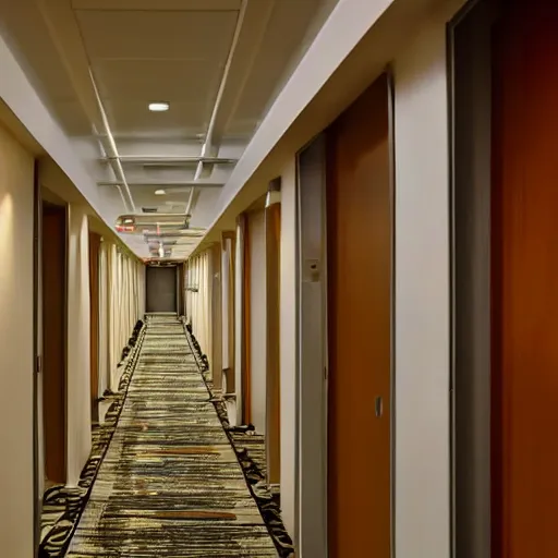 Prompt: Endless Hotel Hallway