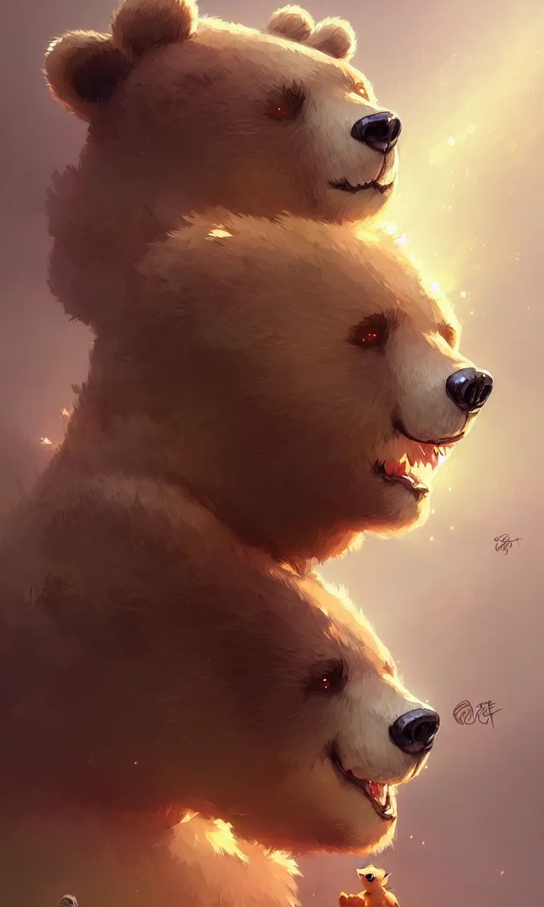 Prompt: cute cartoon bear, sharp focus, illustration, highly detailed, digital painting, concept art, matte, art by wlop and artgerm and greg rutkowski and alphonse mucha, masterpiece