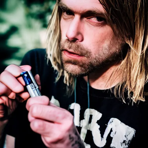 Image similar to Kurt Cobain smoking weed EOS-1D, f/1.4, ISO 200, 1/160s, 8K, RAW, unedited, symmetrical balance, in-frame