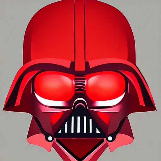 Image similar to darth vader's head coming out of a red mist, trending on artstation, profile pic, centered, accurate anatomy, highly detailed, digital art