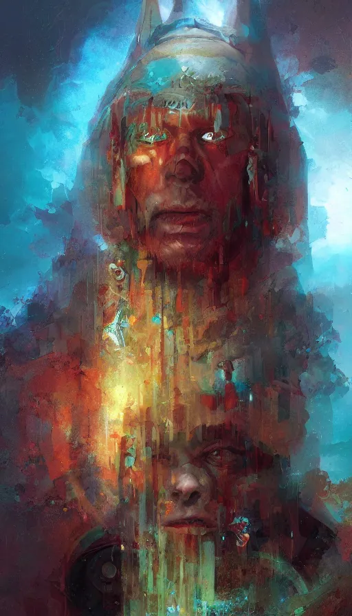 Image similar to portrait of a digital shaman, by marc simonetti