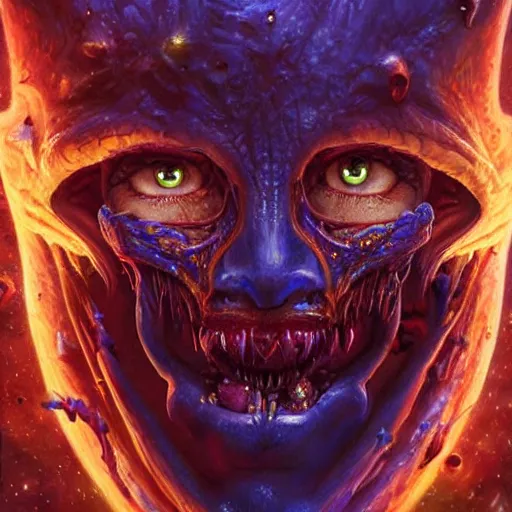 Prompt: beautiful oil painting with high detail of a wise Space ent((gap jaw)) made of stars and plasma, hybrid from dungeons and dragons and art direction by James Cameron ;by artgerm; wayne reynolds art station; cinematic quality character render; low angle; ultra high quality model; production quality cinema model; zombie-H 768