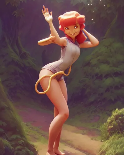 Prompt: weta disney pixar movie still pinup photo of eevvee pokemon humanisation : : as cute woman by pixar : : by weta, greg rutkowski, wlop, ilya kuvshinov, rossdraws, artgerm, marvel, maxim cover, latex, octane render, sweaty, iridescent, bright morning, anime, liosh, mucha