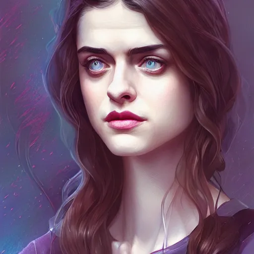 Image similar to a portrait of a combination of Alexandra Daddario, Natalia Dwyer, Anne Hathaway, Krysten Ritter and Maisie Williams, art by lois van baarle and loish and ross tran and rossdraws and sam yang and samdoesarts and artgerm, digital art, highly detailed, intricate, sharp focus, Trending on Artstation HQ, deviantart, unreal engine 5, 4K UHD image