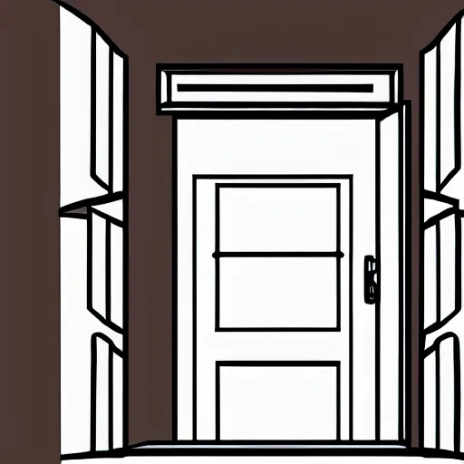 Prompt: the door to an apartment as seen from outside, detailed anime style