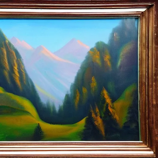 Prompt: the most beautiful landscape you've ever seen, oil on canvas