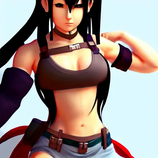 Prompt: high quality tifa lockhart dressed as avatar aang, trending on artstation