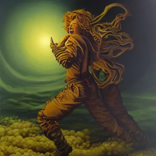 Image similar to A painting in the style of Michael Whelan