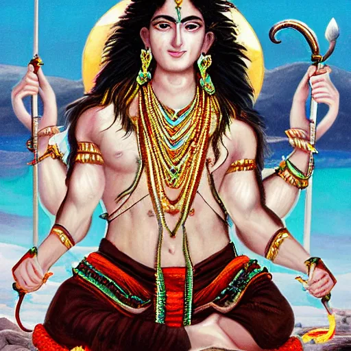 Image similar to a realistic photo of shiva