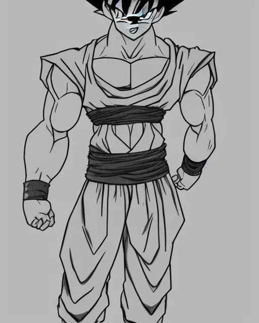 full body goku black drawing - Clip Art Library