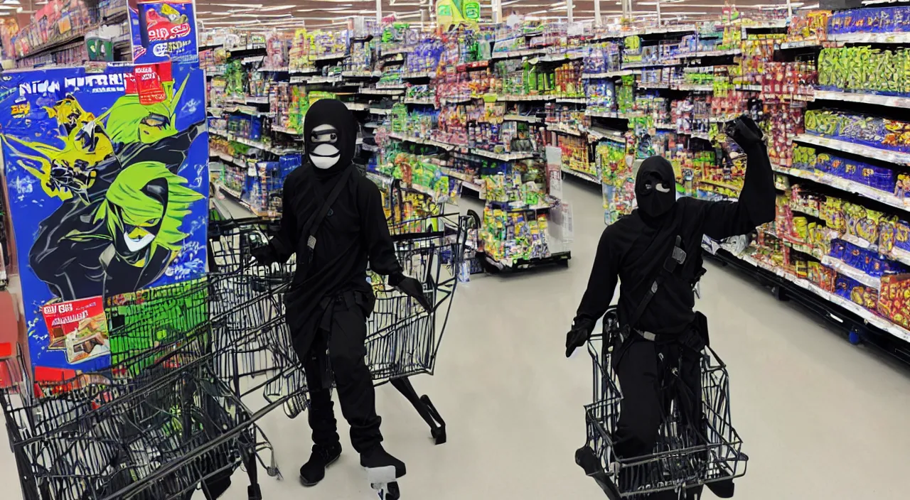 Image similar to cyborg ninja in walmart