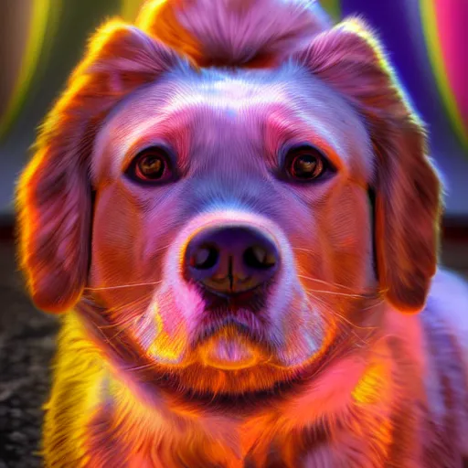 Prompt: Photorealistic Updog. Hyperdetailed photorealism, 108 megapixels, amazing depth, glowing rich colors, powerful imagery, psychedelic Overtones, 3D finalrender, 3d shading, cinematic lighting, artstation concept art