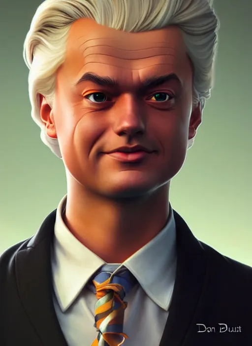 Prompt: cute geert wilders, natural lighting, path traced, highly detailed, high quality, digital painting, by don bluth and ross tran and studio ghibli and alphonse mucha, artgerm