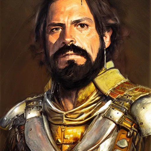 Prompt: portrait of a spanish conquistador hernan cortes, colourised, face portrait, epic, tragic, military art, fantasy, dieselpunk, hd shot, digital portrait, beautiful, artstation, comic style, by artgerm, guy denning, jakub rozalski, magali villeneuve and charlie bowater