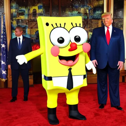 Image similar to trump in a spongebob suit