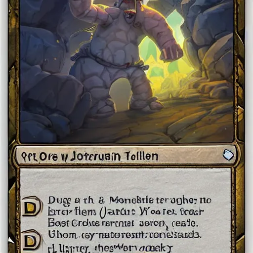 Image similar to ((((rock elemental golem character)))), dust and rock background, hearthstone art style, epic fantasy card game art