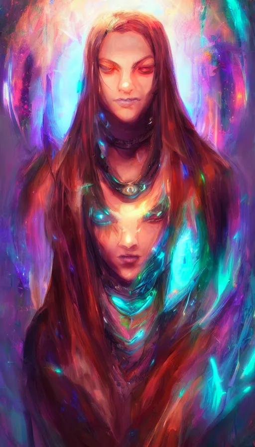 Image similar to portrait of a digital shaman, by ross tran