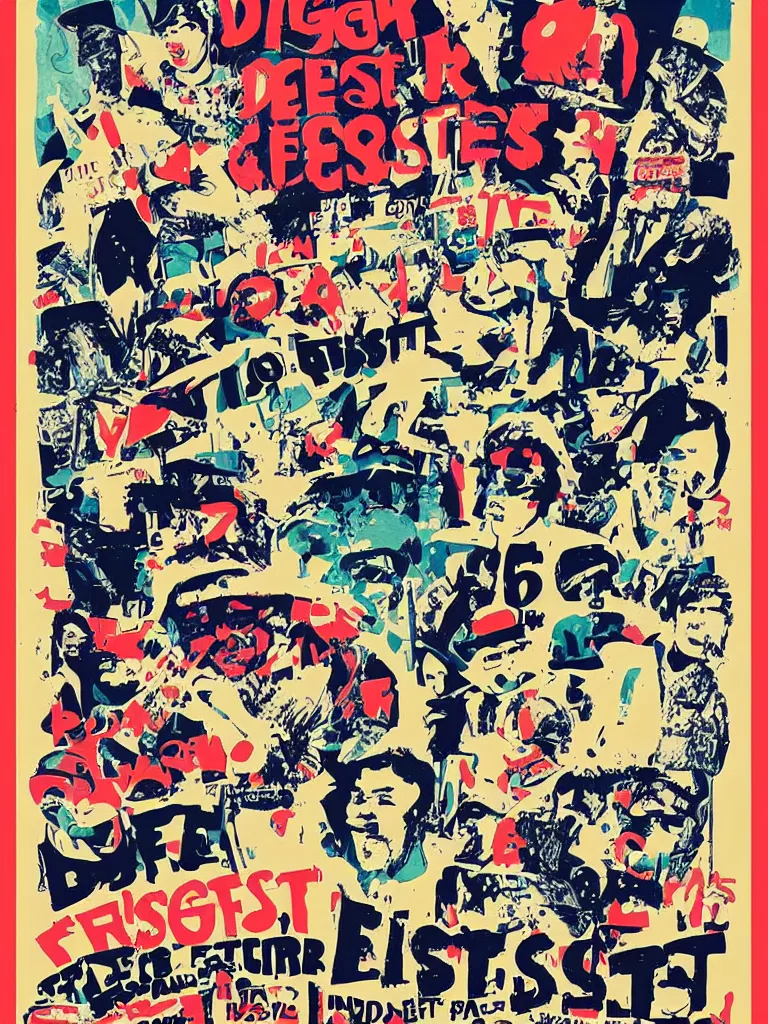 Image similar to poster for the diggerfest festival, really good vibes, creative, 1 9 6 0 s, aesthetic!!!