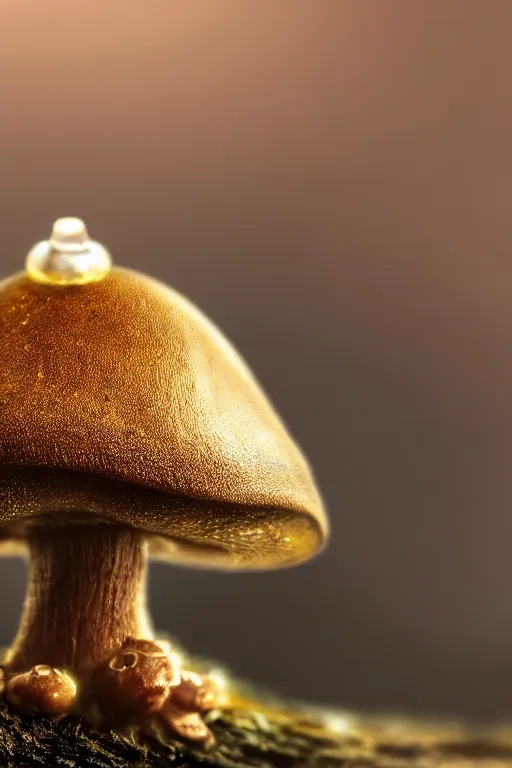 Image similar to a tiny cute mushroom dragon, dewdrops, macro, dramatic lighting, cinematic, establishing shot, extremely high detail, foto realistic, cinematic lighting, post processed, concept art, high details, cinematic, 8k resolution, beautiful detailed, photorealistic, digital painting, artstation, concept art, smooth, sharp focus, artstation trending, octane render, unreal engine