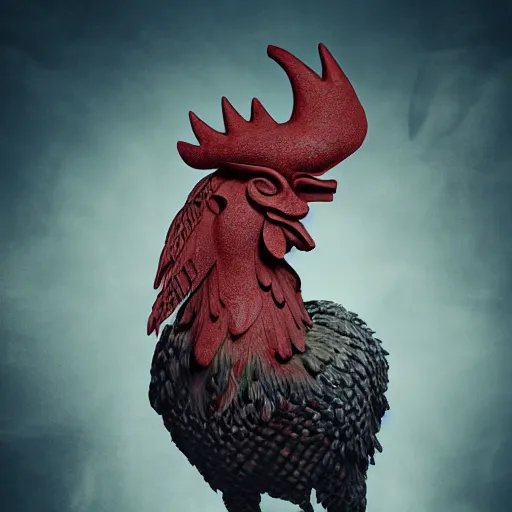 Prompt: The Chinese Zodiac sign of rooster warrior, traditional Chinese textures, hyper detail, Unreal engine,Octane render, by Brooke Shaden