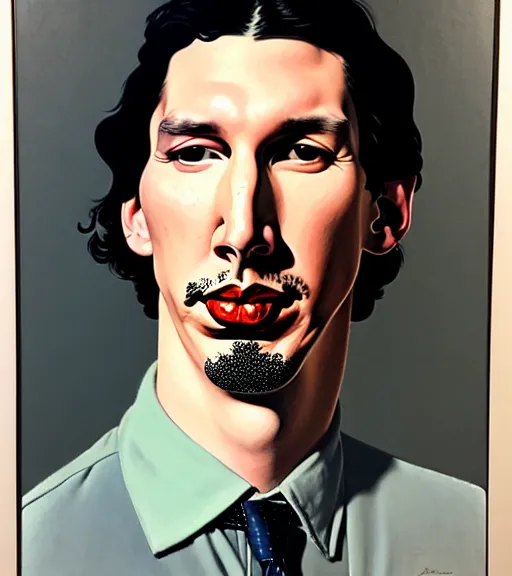 Image similar to portrait of adam driver by norman rockwell and gil elvgren and ikenaga yasunari and ayana otake and sydney prior hall