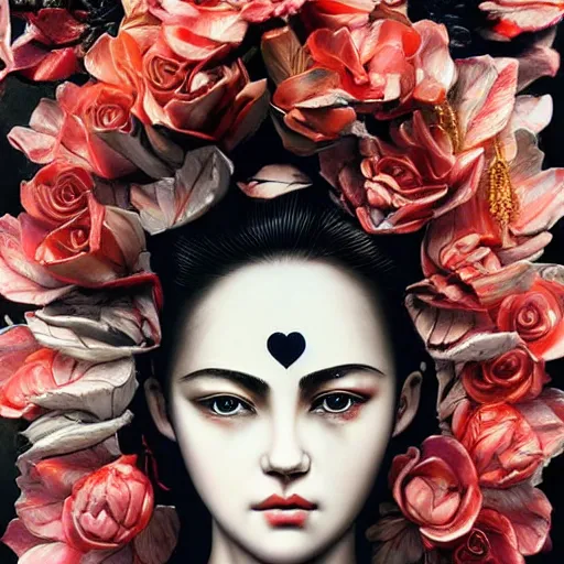 Prompt: A beautiful sculpture by Sandra Chevrier and Zhang Jingna, intuitive, 50mm