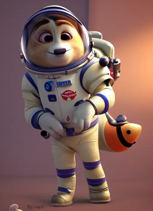 Image similar to astronaut pixar style, character adoptable, highly detailed, rendered, ray - tracing, cgi animated, 3 d demo reel avatar, style of maple story and zootopia, cool clothes, soft shade, soft lighting