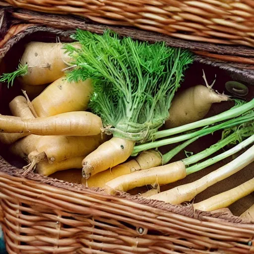 Prompt: parsnips in a suitcase flying to the southern madagascarian reigeon of 12 oclock in the morning