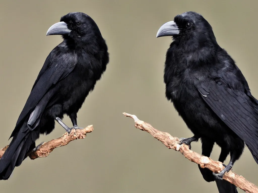 Image similar to a crow that looks like a stuffed animal