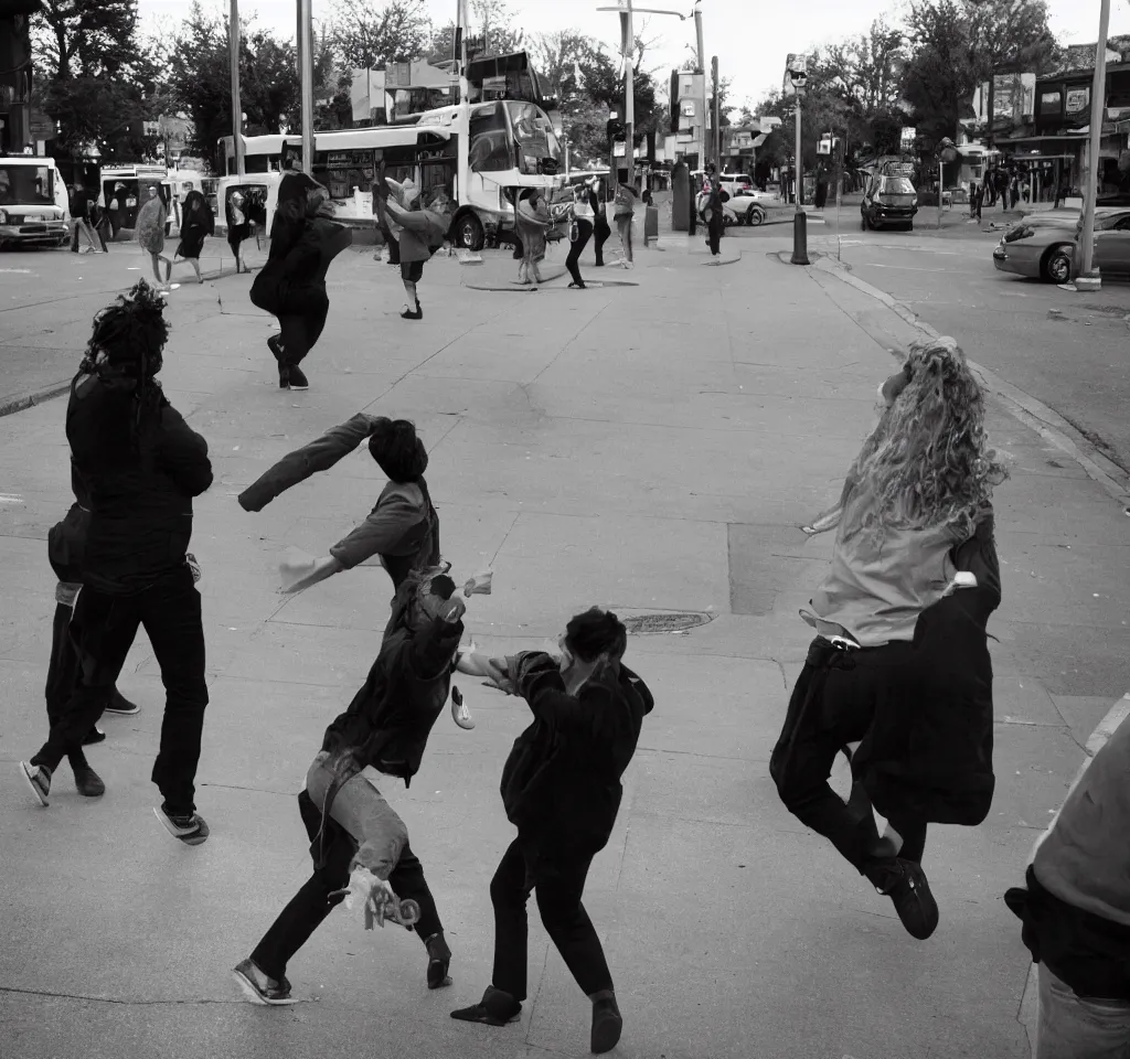 Image similar to people at the bus stop were looking at me. they were dancing among themselves. a courting, fleeting, violent dance that i was not invited to. after about a thousand questions the police officers stopped talking, although i was no longer answering. i hadn't even been listening. i was trying to look at the people at the bus stop, but they kept disappearing