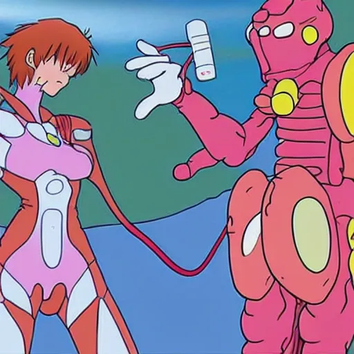 Image similar to Garfield as EVA-01, Neon Genesis Evangelion, anime