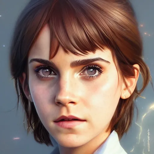 Image similar to ultra realistic illustration, emma watson as dora the explorer anime, intricate, elegant, highly detailed, digital painting, artstation, concept art, smooth, sharp focus, illustration, art by artgerm and greg rutkowski and alphonse mucha and wlop