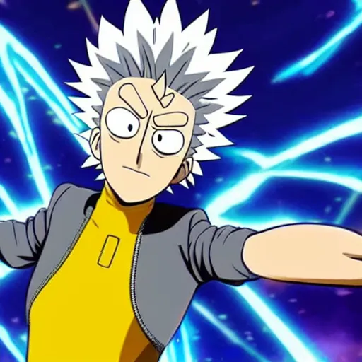 Image similar to Rick Sanchez in one punch man 4K detailed super realistic