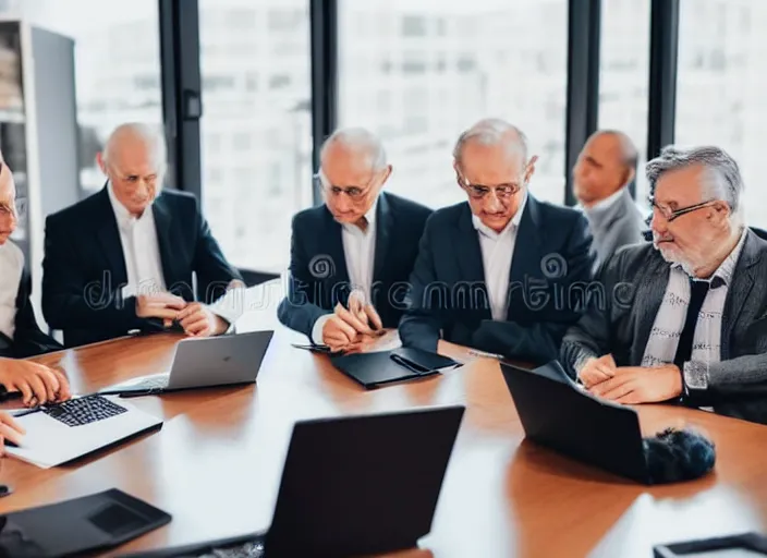 Image similar to photo of a management board meeting of well dressed cats. Highly detailed 8k. Intricate. Sony a7r iv 55mm. Stock photo.