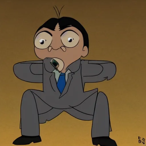 Prompt: mr. bean in the style of avatar the last airbender