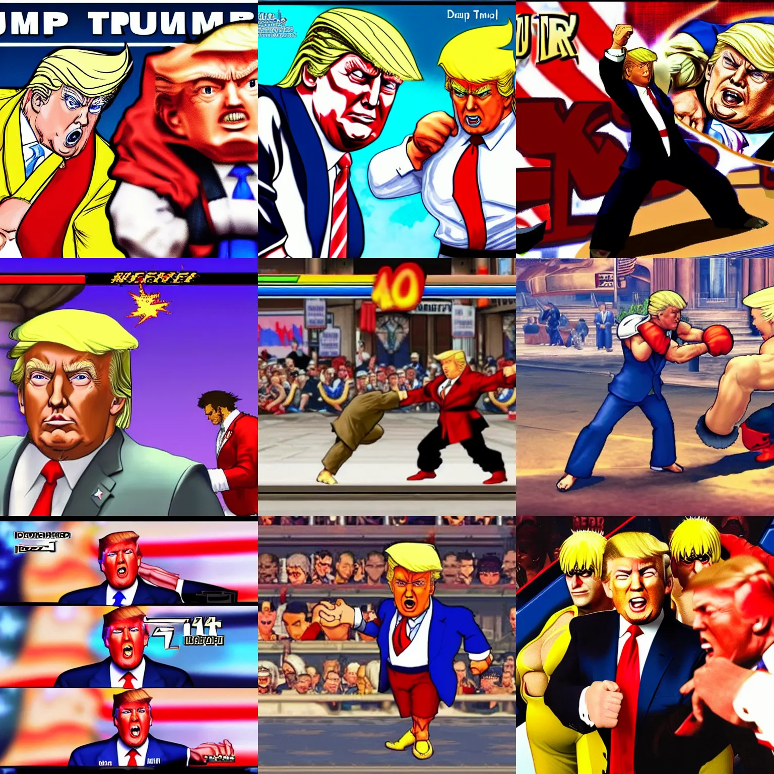 Prompt: donald trump in streetfighter