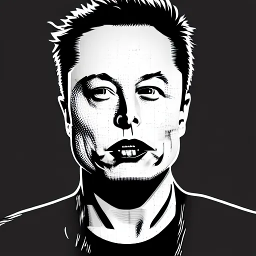 Prompt: graphic illustration, creative design, elon musk as a nun, biopunk, francis bacon, highly detailed, hunter s thompson, concept art