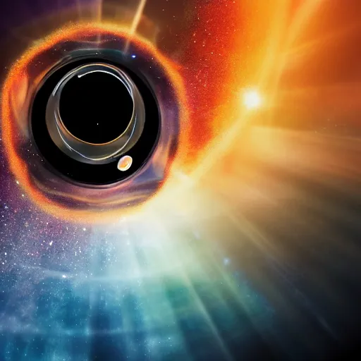 Image similar to black hole in a bottle, cinematic