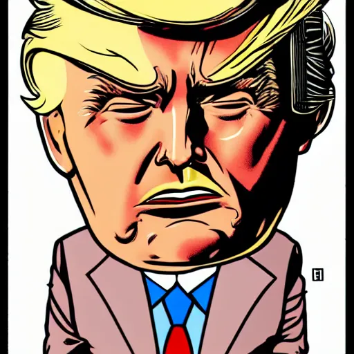 Image similar to donald trump's head as modok, the mental organism designed only for killing, little man in hovering throne, full body, psychic alien with huge head, marvel supervillain character