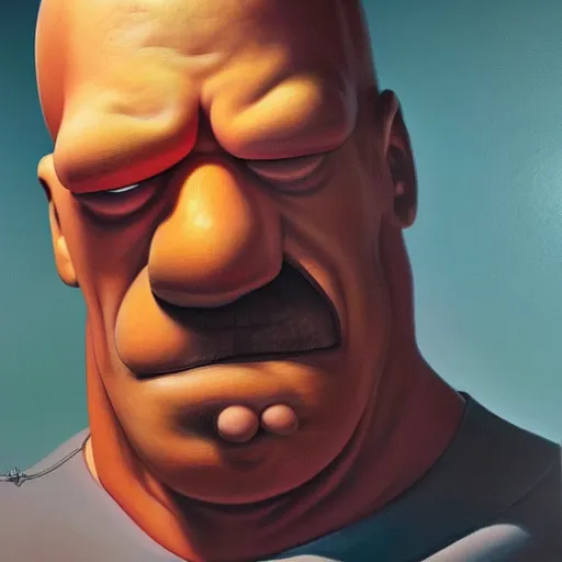 Image similar to An ultra realistic portrait painting of Homer Simpson in the style of Frank Frazetta, 4k, Ultra realistic, Highly Detailed, Dark Fantasy, Epic Lighting