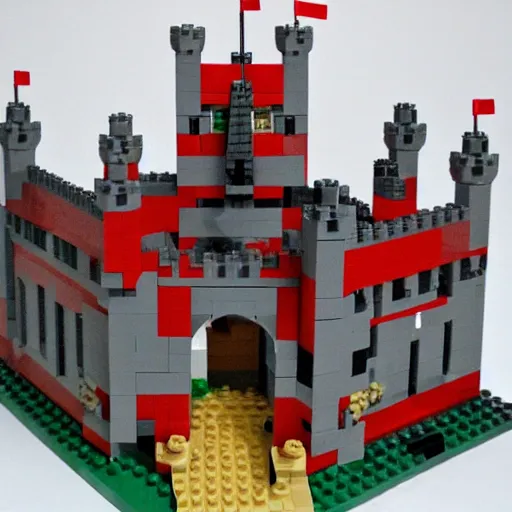 Image similar to a castle made of Lego