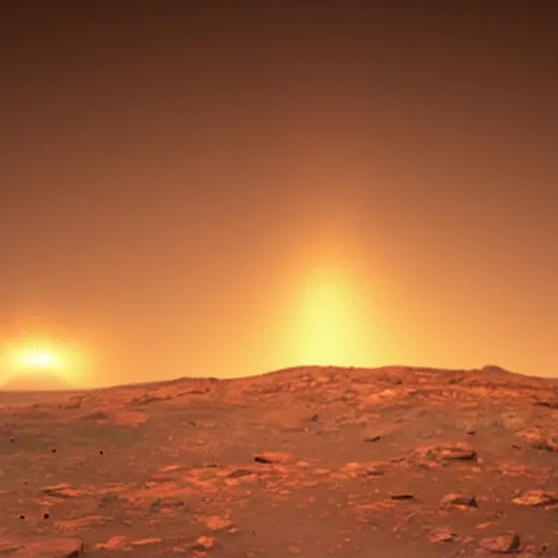 Prompt: a huge mass of luminous gas erupting from mars