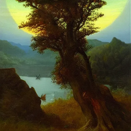 Prompt: prey, beautiful extremely detailed landscape oil on canvas in the style of 1 9 th century hudson river school of art