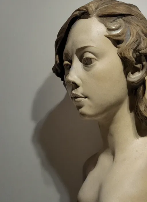 Image similar to Aubrey Plaza, sculpture by Michelangelo, highly detailed, 8k